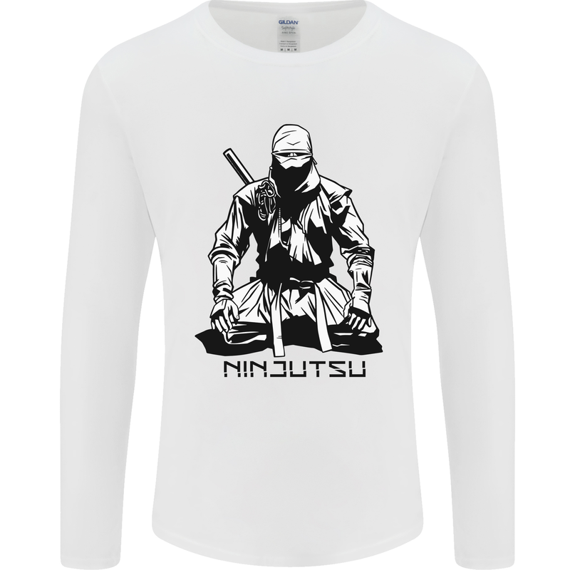 Ninjitsu A Ninja MMA Mixed Martial Arts Mens Long Sleeve T-Shirt White