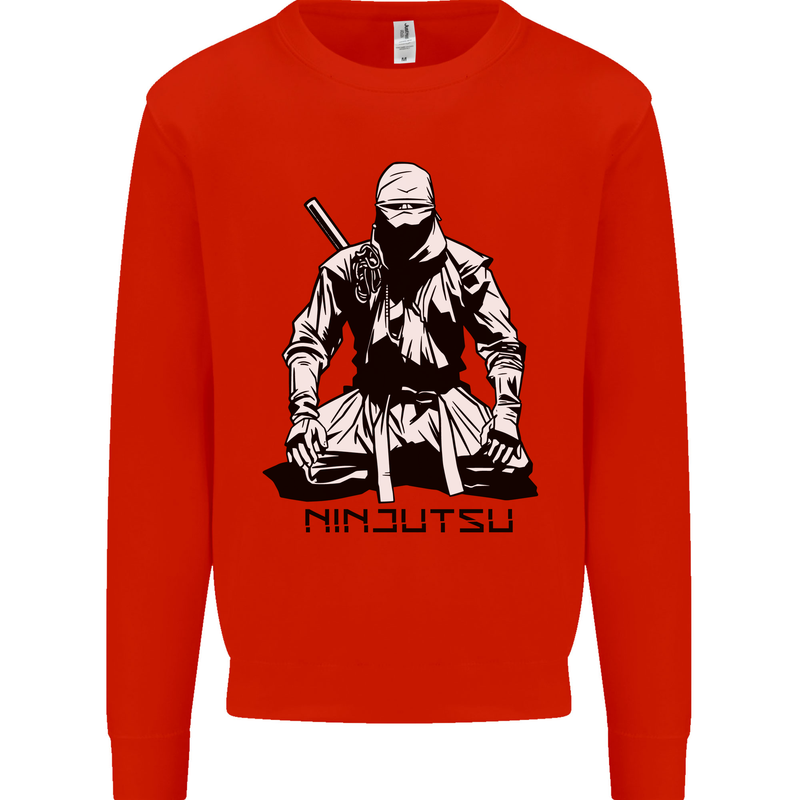 Ninjitsu A Ninja MMA Mixed Martial Arts Mens Sweatshirt Jumper Bright Red