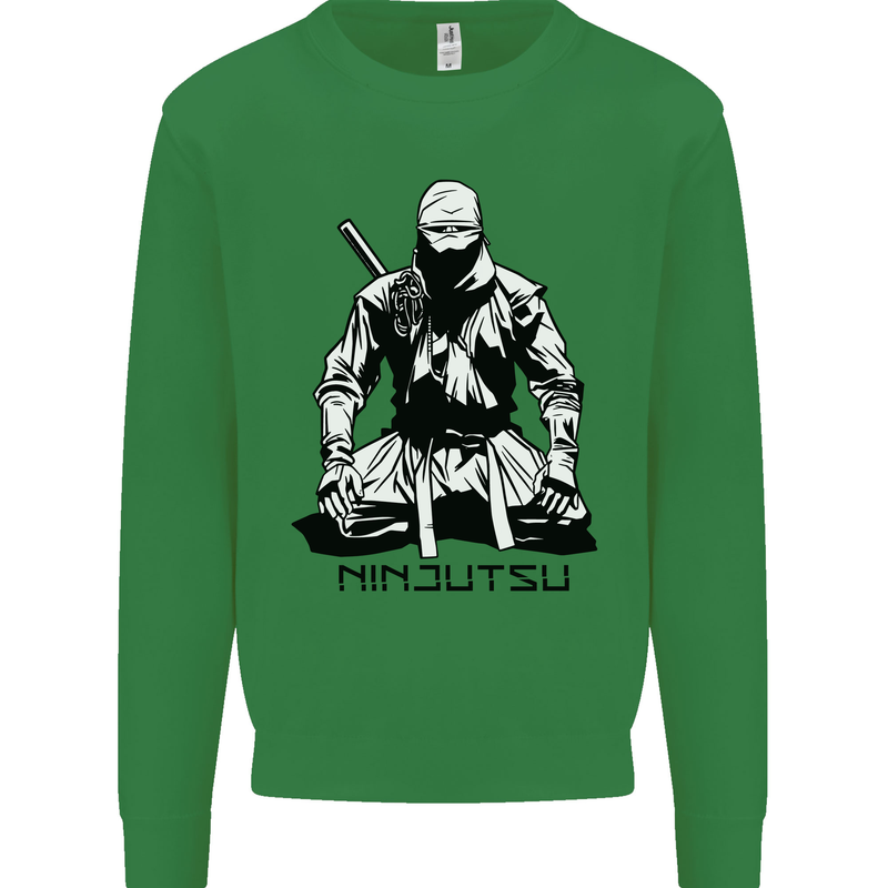 Ninjitsu A Ninja MMA Mixed Martial Arts Mens Sweatshirt Jumper Irish Green