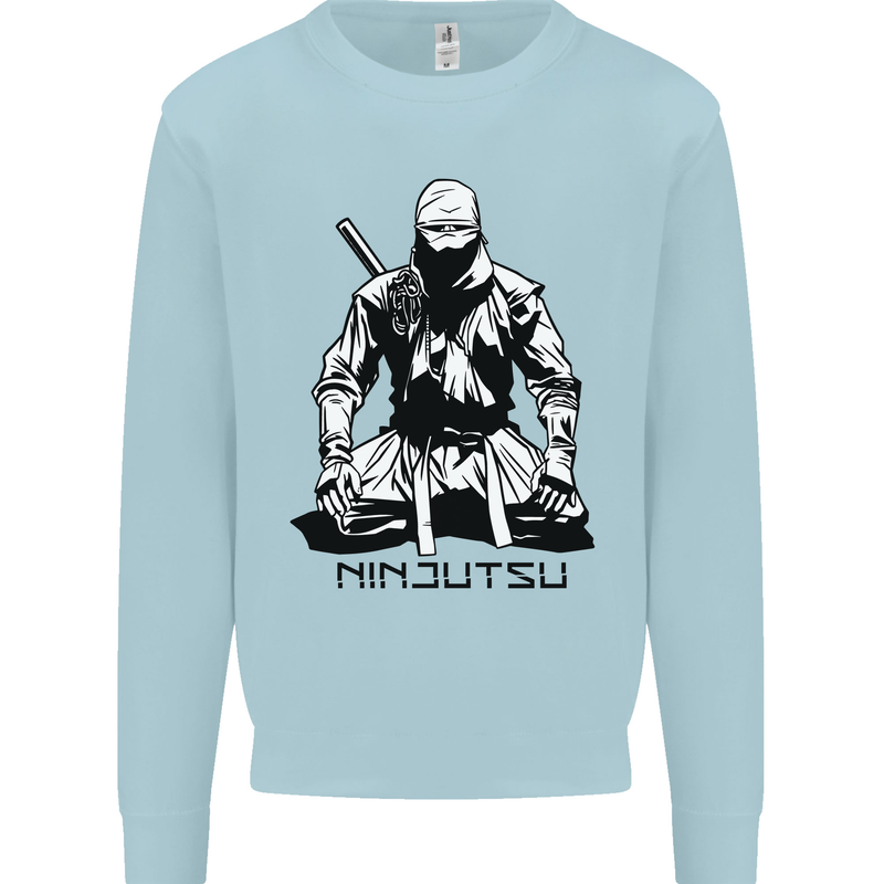 Ninjitsu A Ninja MMA Mixed Martial Arts Mens Sweatshirt Jumper Light Blue