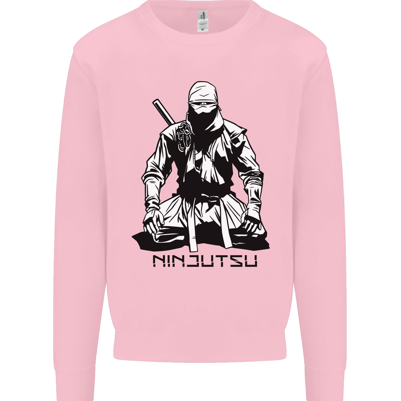 Ninjitsu A Ninja MMA Mixed Martial Arts Mens Sweatshirt Jumper Light Pink