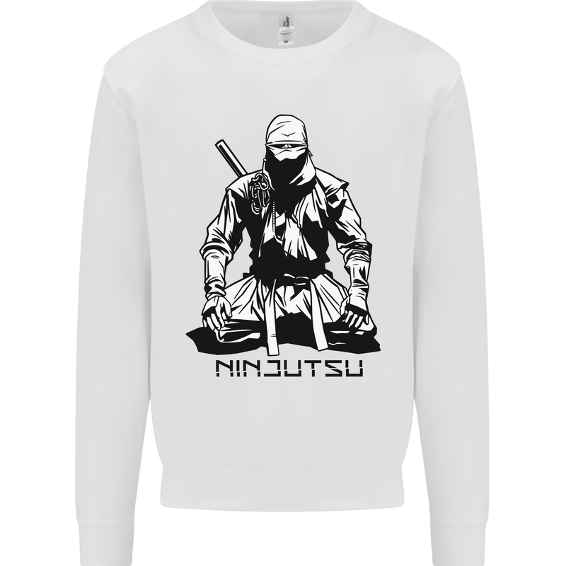 Ninjitsu A Ninja MMA Mixed Martial Arts Mens Sweatshirt Jumper White