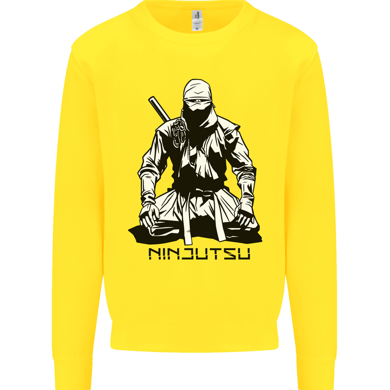 Ninjitsu A Ninja MMA Mixed Martial Arts Mens Sweatshirt Jumper Yellow