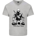 Ninjitsu A Ninja MMA Mixed Martial Arts Mens V-Neck Cotton T-Shirt Sports Grey