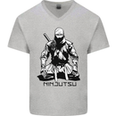 Ninjitsu A Ninja MMA Mixed Martial Arts Mens V-Neck Cotton T-Shirt Sports Grey