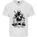 Ninjitsu A Ninja MMA Mixed Martial Arts Mens V-Neck Cotton T-Shirt White