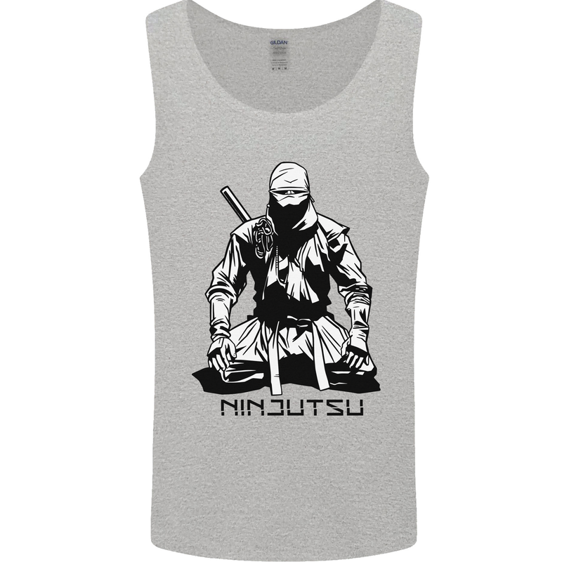 Ninjitsu A Ninja MMA Mixed Martial Arts Mens Vest Tank Top Sports Grey