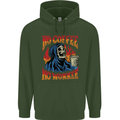 No Coffee No Work Funny Skull Grim Reaper Childrens Kids Hoodie Forest Green