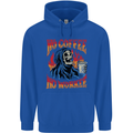 No Coffee No Work Funny Skull Grim Reaper Childrens Kids Hoodie Royal Blue