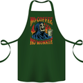 No Coffee No Work Funny Skull Grim Reaper Cotton Apron 100% Organic Forest Green
