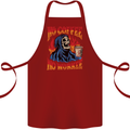 No Coffee No Work Funny Skull Grim Reaper Cotton Apron 100% Organic Maroon