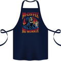 No Coffee No Work Funny Skull Grim Reaper Cotton Apron 100% Organic Navy Blue