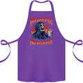 No Coffee No Work Funny Skull Grim Reaper Cotton Apron 100% Organic Purple