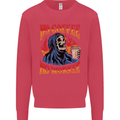 No Coffee No Work Funny Skull Grim Reaper Kids Sweatshirt Jumper Heliconia