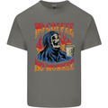 No Coffee No Work Funny Skull Grim Reaper Kids T-Shirt Childrens Charcoal
