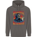No Coffee No Work Funny Skull Grim Reaper Mens 80% Cotton Hoodie Charcoal
