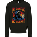 No Coffee No Work Funny Skull Grim Reaper Mens Sweatshirt Jumper Black