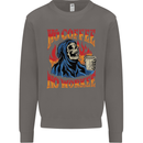 No Coffee No Work Funny Skull Grim Reaper Mens Sweatshirt Jumper Charcoal