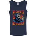 No Coffee No Work Funny Skull Grim Reaper Mens Vest Tank Top Navy Blue