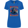 No Coffee No Work Funny Skull Grim Reaper Womens Wider Cut T-Shirt Royal Blue