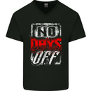 No Days Off Gym Bodybuilding Training Top Mens V-Neck Cotton T-Shirt Black