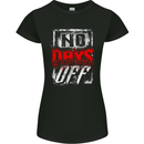 No Days Off Gym Bodybuilding Training Top Womens Petite Cut T-Shirt Black