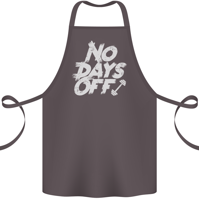 No Days Off Gym Training Top Bodybuilding Cotton Apron 100% Organic Dark Grey