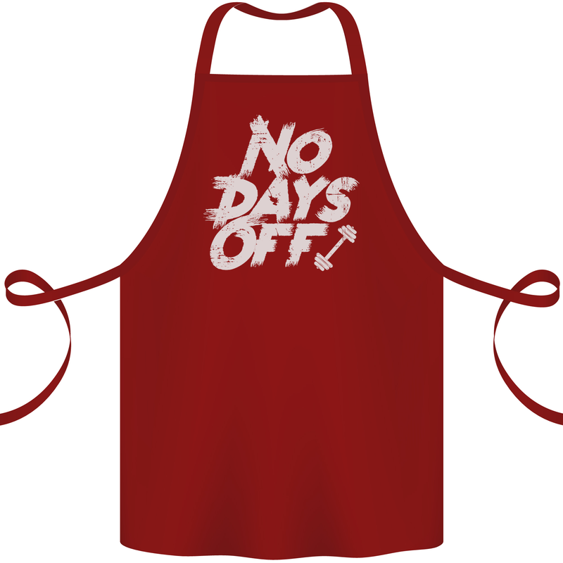No Days Off Gym Training Top Bodybuilding Cotton Apron 100% Organic Maroon