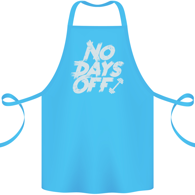 No Days Off Gym Training Top Bodybuilding Cotton Apron 100% Organic Turquoise