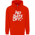 No Days Off Gym Training Top Bodybuilding Mens 80% Cotton Hoodie Bright Red
