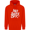 No Days Off Gym Training Top Bodybuilding Mens 80% Cotton Hoodie Bright Red
