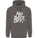 No Days Off Gym Training Top Bodybuilding Mens 80% Cotton Hoodie Charcoal