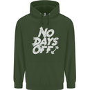 No Days Off Gym Training Top Bodybuilding Mens 80% Cotton Hoodie Forest Green
