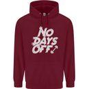 No Days Off Gym Training Top Bodybuilding Mens 80% Cotton Hoodie Maroon
