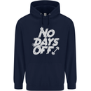 No Days Off Gym Training Top Bodybuilding Mens 80% Cotton Hoodie Navy Blue