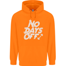 No Days Off Gym Training Top Bodybuilding Mens 80% Cotton Hoodie Orange