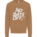 No Days Off Gym Training Top Bodybuilding Mens Sweatshirt Jumper Caramel Latte