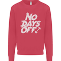 No Days Off Gym Training Top Bodybuilding Mens Sweatshirt Jumper Heliconia