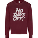 No Days Off Gym Training Top Bodybuilding Mens Sweatshirt Jumper Maroon
