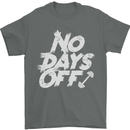 No Days Off Gym Training Top Bodybuilding Mens T-Shirt Cotton Gildan Charcoal