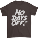 No Days Off Gym Training Top Bodybuilding Mens T-Shirt Cotton Gildan Dark Chocolate
