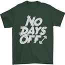 No Days Off Gym Training Top Bodybuilding Mens T-Shirt Cotton Gildan Forest Green