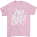 No Days Off Gym Training Top Bodybuilding Mens T-Shirt Cotton Gildan Light Pink
