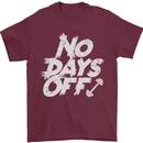 No Days Off Gym Training Top Bodybuilding Mens T-Shirt Cotton Gildan Maroon