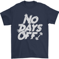 No Days Off Gym Training Top Bodybuilding Mens T-Shirt Cotton Gildan Navy Blue
