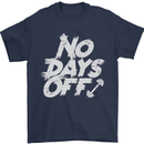 No Days Off Gym Training Top Bodybuilding Mens T-Shirt Cotton Gildan Navy Blue