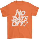 No Days Off Gym Training Top Bodybuilding Mens T-Shirt Cotton Gildan Orange