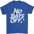 No Days Off Gym Training Top Bodybuilding Mens T-Shirt Cotton Gildan Royal Blue