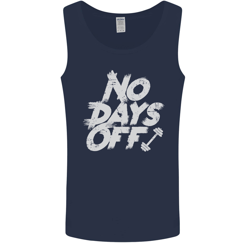 No Days Off Gym Training Top Bodybuilding Mens Vest Tank Top Navy Blue