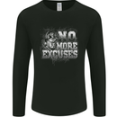 No Excuses Gym Training Top Bodybuilding Mens Long Sleeve T-Shirt Black